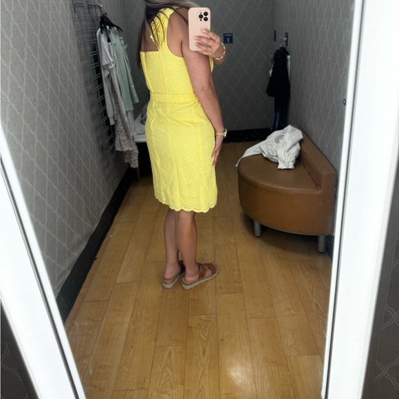 NWT Lilly Pulitzer Ryann Eyelet Dress Bright Yellow Size 10 - Picture 3 of 7
